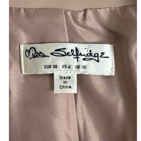 Miss Selfridge Faux Leather One Button Blazer in Mink Size 6 - Picture 5 of 14